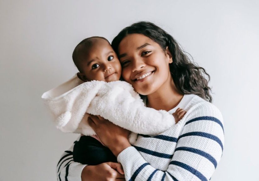 young mom with baby